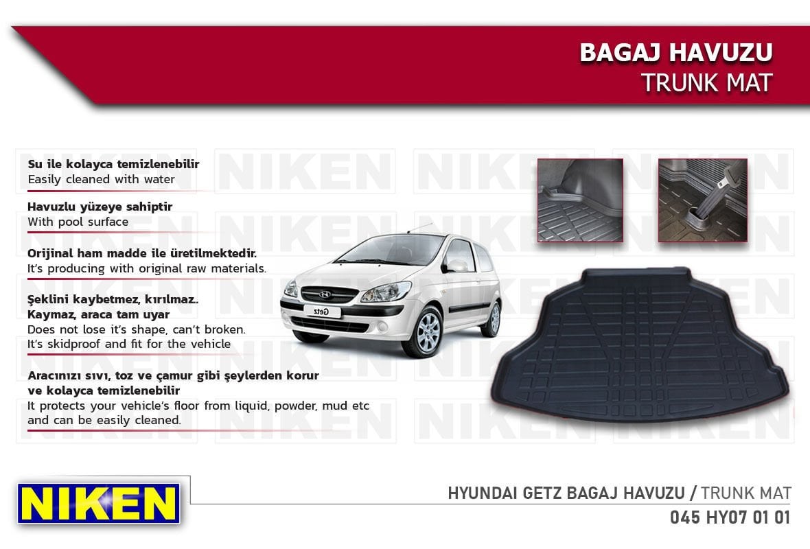 HYUNDAI GETZ BAGAJ HAVUZU | Araca Özel, Kaymaz ve Dayanıklı Koruma