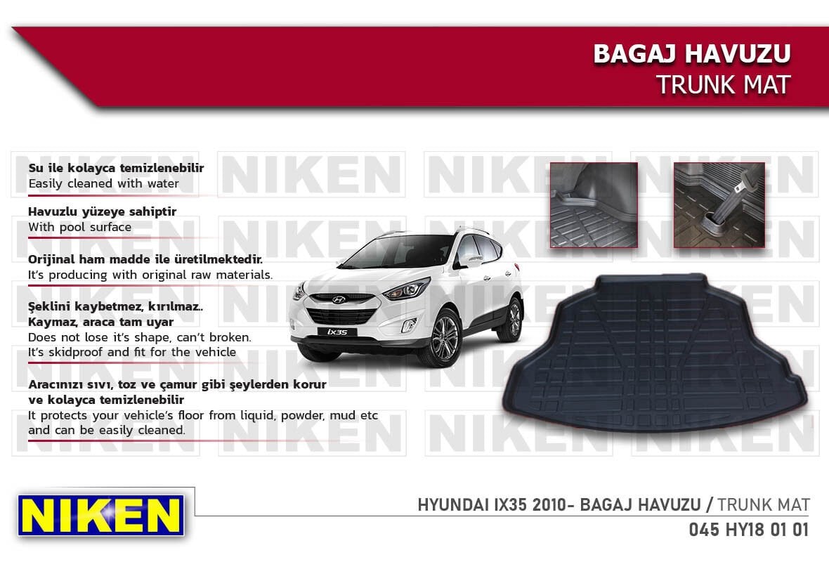 Hyundai ix35 2010- Bagaj Havuzu – Aracınıza Özel Dayanıklı Koruma