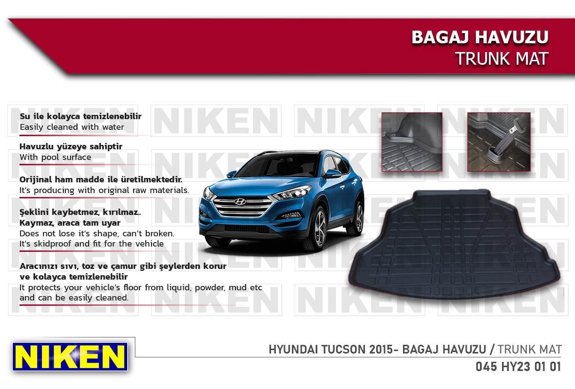 Hyundai Tucson 2015- Bagaj Havuzu – Aracınıza Özel Dayanıklı Koruma