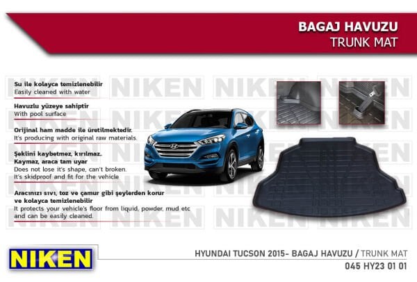 Hyundai Tucson 2015- Bagaj Havuzu – Aracınıza Özel Dayanıklı Koruma