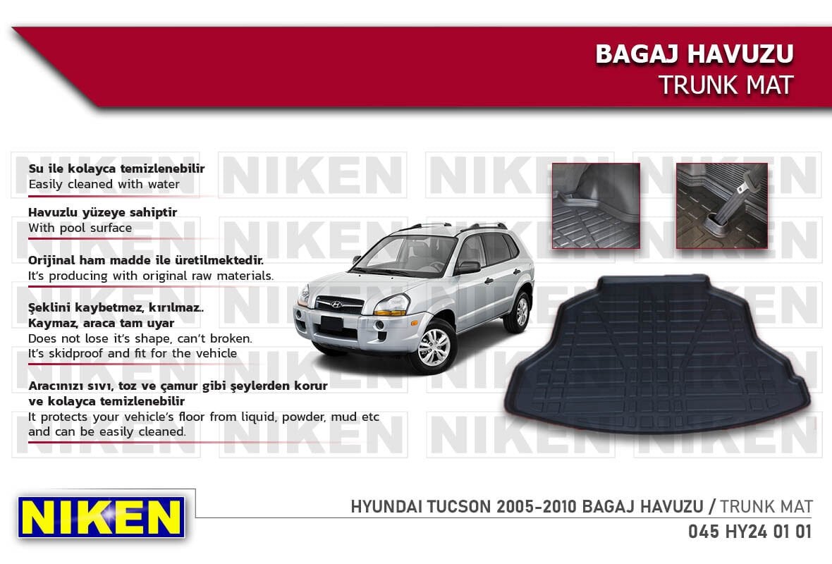 Hyundai Tucson 2005-2010 Bagaj Havuzu – Aracınıza Özel Dayanıklı Koruma