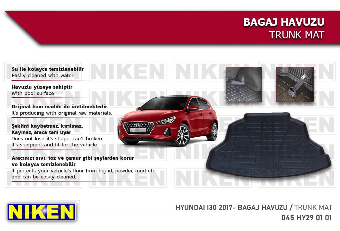 Hyundai i30 2017- Bagaj Havuzu – Aracınıza Özel Dayanıklı Koruma