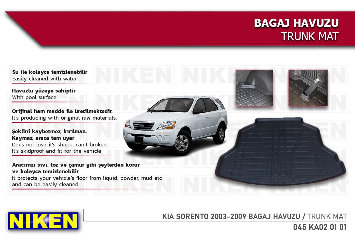 Kia Sorento 2003-2009 Bagaj Havuzu – Aracınıza Özel Dayanıklı Koruma