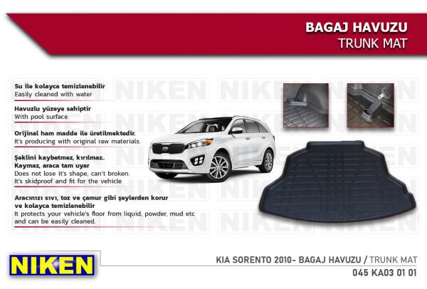 Kia Sorento 2010- Bagaj Havuzu – Aracınıza Özel Dayanıklı Koruma