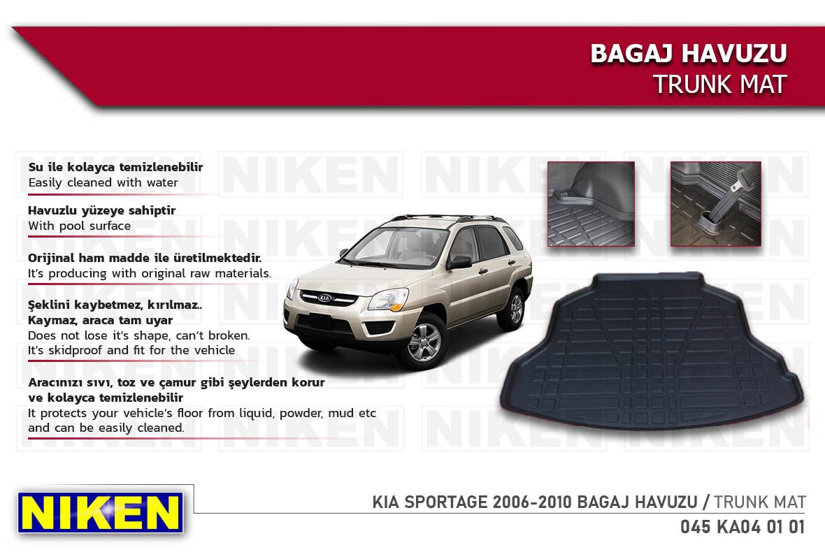 Kia Sportage 2006-2010 Bagaj Havuzu – Aracınıza Özel Dayanıklı Koruma