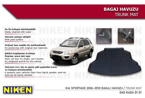 Kia Sportage 2006-2010 Bagaj Havuzu – Aracınıza Özel Dayanıklı Koruma