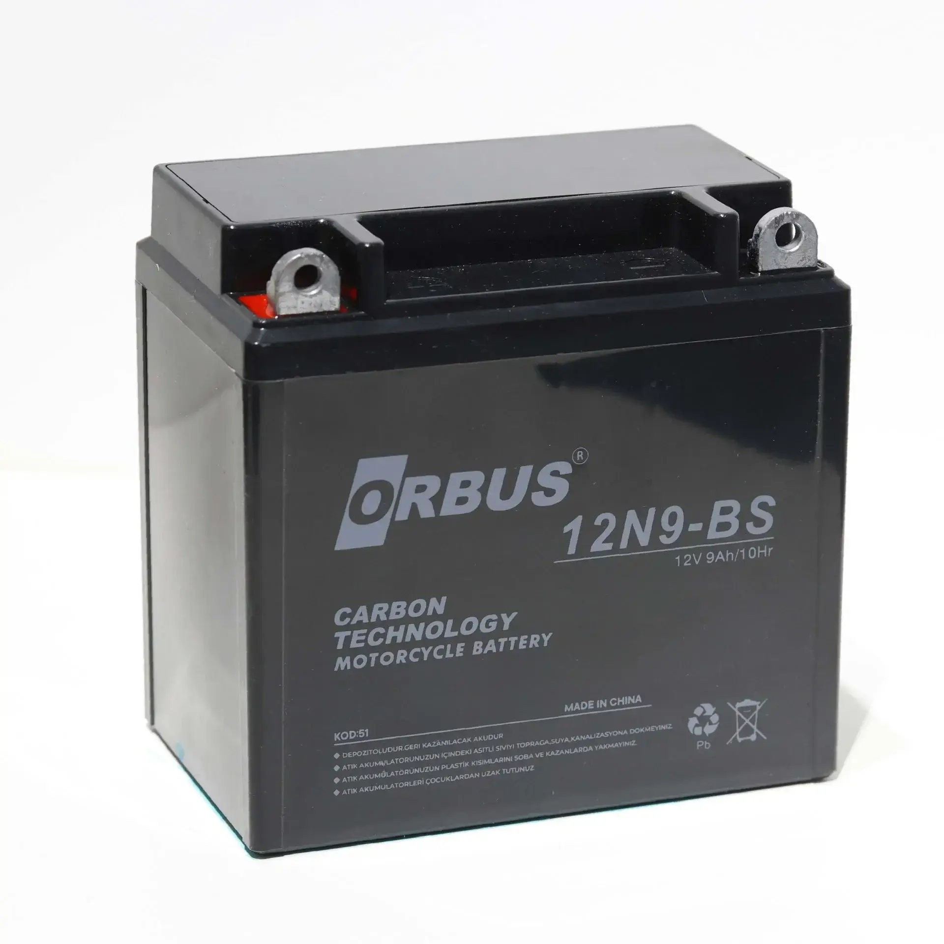 12V 9Ah Orbus Yüksek Tip Motosiklet Aküsü