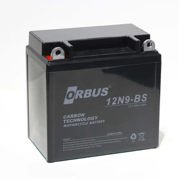 12V 9Ah Orbus Yüksek Tip Motosiklet Aküsü