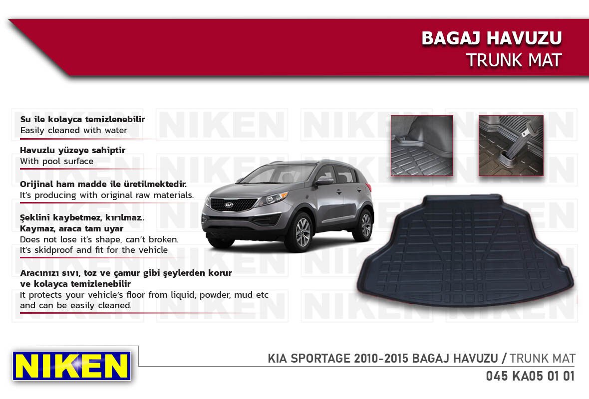 Kia Sportage 2010-2015 Bagaj Havuzu – Aracınıza Özel Dayanıklı Koruma