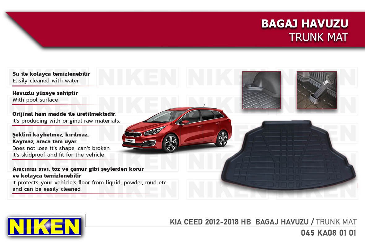 Kia Ceed 2012-2018 HB Bagaj Havuzu – Aracınıza Özel Dayanıklı Koruma