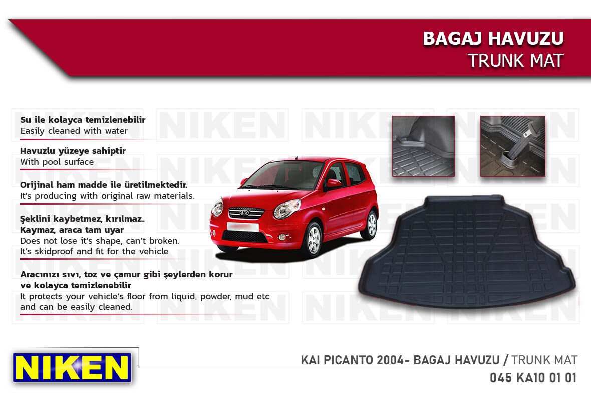 Kia Picanto 2004- Bagaj Havuzu – Aracınıza Özel Dayanıklı Koruma