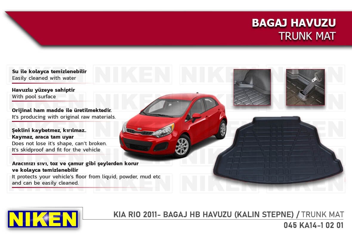 Kia Rio 2011- HB Bagaj Havuzu (Kalın Stepne) – Aracınıza Özel Dayanıklı Koruma