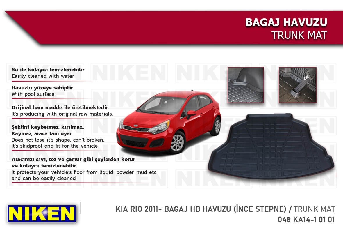 Kia Rio 2011- HB Bagaj Havuzu (İnce Stepne) – Aracınıza Özel Dayanıklı Koruma
