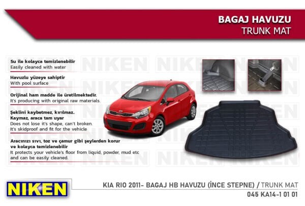 Kia Rio 2011- HB Bagaj Havuzu (İnce Stepne) – Aracınıza Özel Dayanıklı Koruma