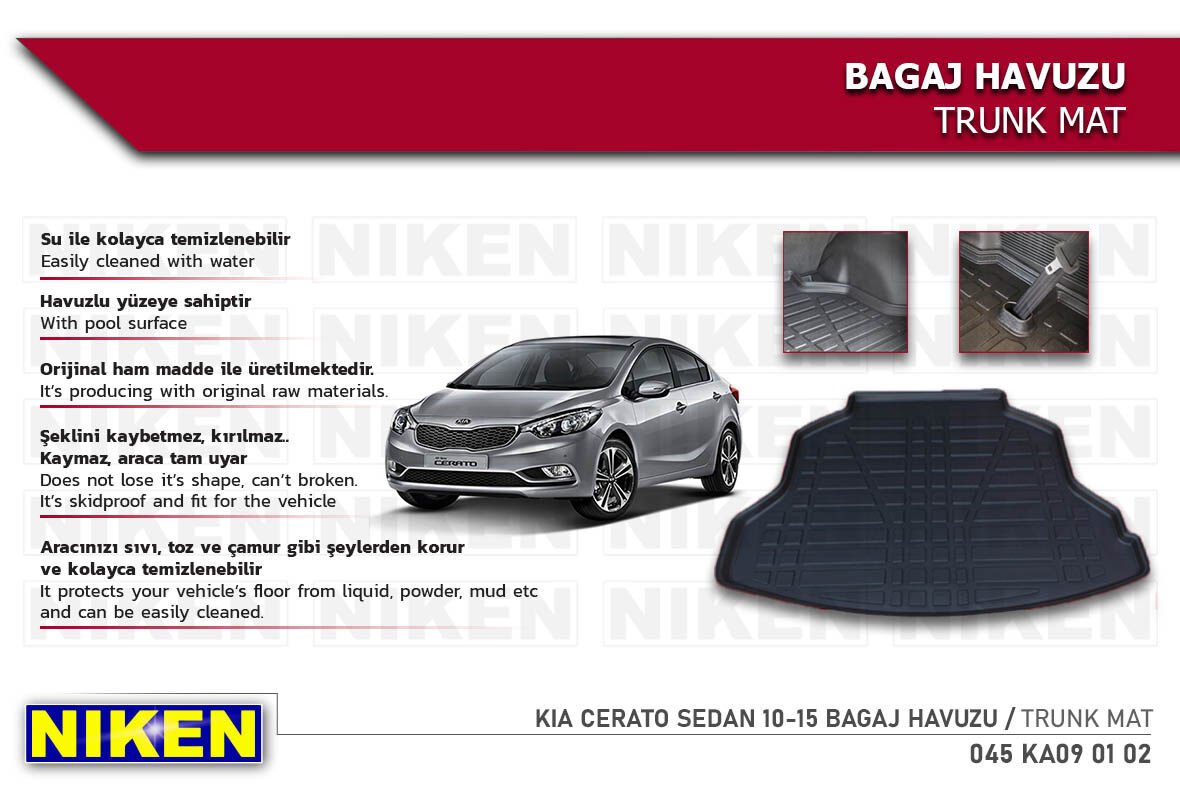 KIA Cerato Sedan 2010-2015 Bagaj Havuzu – Dayanıklı ve Araçla Tam Uyumlu