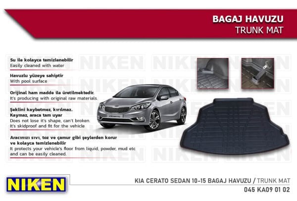 KIA Cerato Sedan 2010-2015 Bagaj Havuzu – Dayanıklı ve Araçla Tam Uyumlu