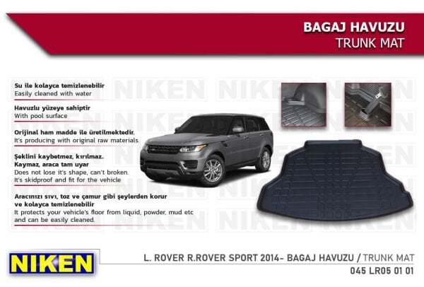 Land Rover Range Rover Sport 2014- Bagaj Havuzu – Dayanıklı ve Araçla Tam Uyumlu