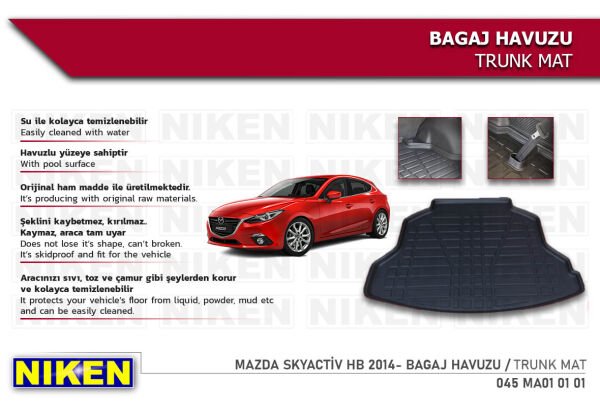 Mazda Skyactiv HB 2014- Bagaj Havuzu – Dayanıklı ve Araçla Tam Uyumlu