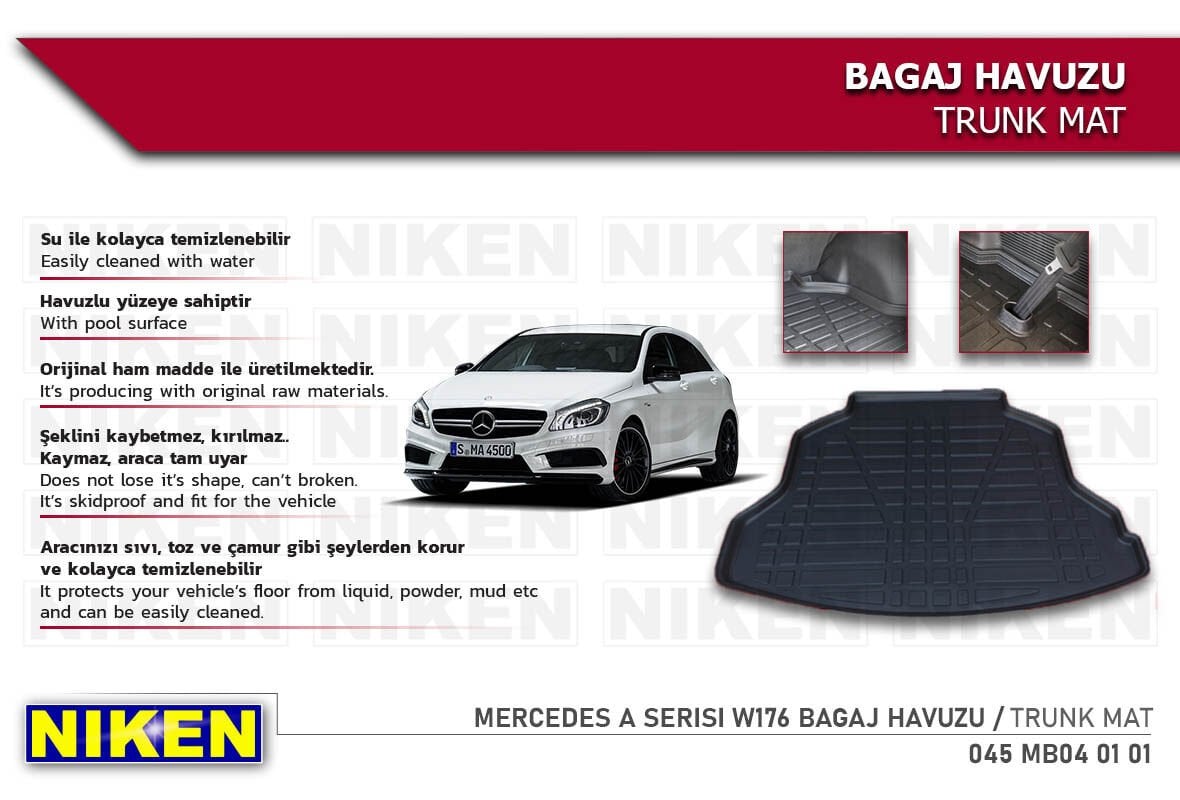 Mercedes A Serisi W176 Bagaj Havuzu – Dayanıklı ve Araçla Tam Uyumlu