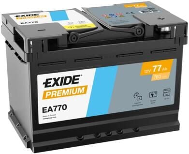 Exide Premium EA770 12V 77Ah 760A L3 Bakımsız Otomobil Aküsü
