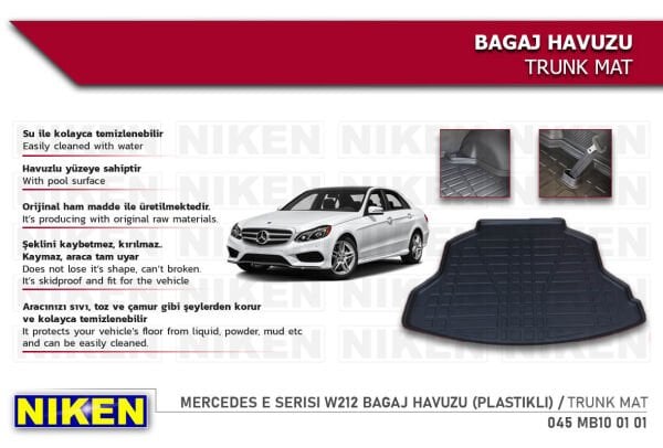 Mercedes E Serisi W212 Bagaj Havuzu (Plastikli) – Dayanıklı ve Araçla Tam Uyumlu
