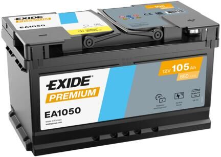 Exide Premium EA1050 12V 105Ah 850A LH4 Bakımsız Otomobil Aküsü