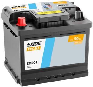 Exide Excell EB501 12V 50Ah 450A L1 Ters Bakımsız Otomobil Aküsü