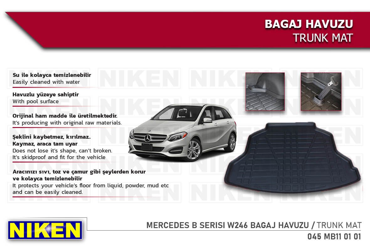 Mercedes B Serisi W246 Bagaj Havuzu – Dayanıklı ve Araçla Tam Uyumlu