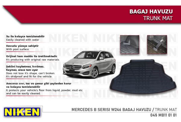 Mercedes B Serisi W246 Bagaj Havuzu – Dayanıklı ve Araçla Tam Uyumlu