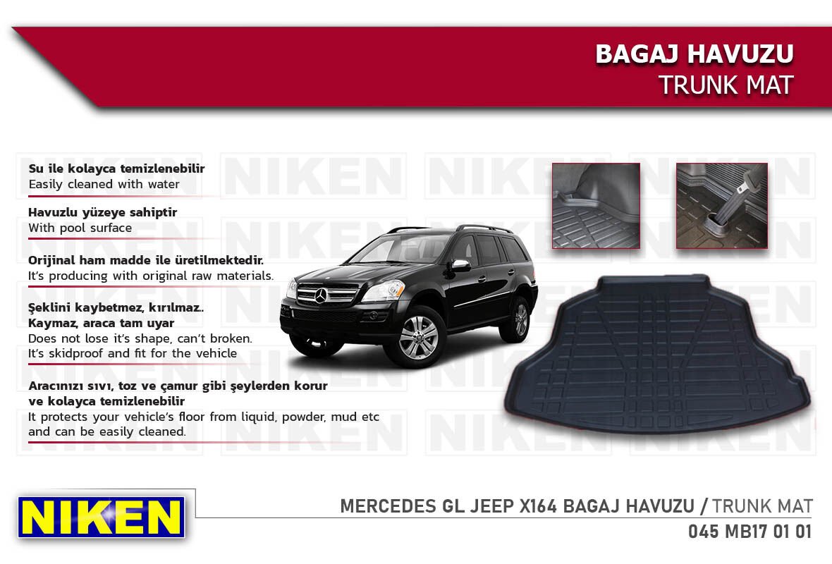 Mercedes GL Jeep X164 Bagaj Havuzu – Dayanıklı ve Araçla Tam Uyumlu