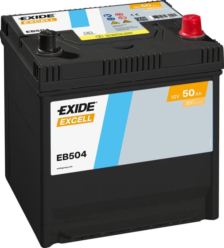 Exide Excell EB504 12V 50Ah 360A D20 Korean B1 Ön Tırnak Bakımsız Akü