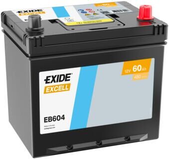 Exide Excell EB604 12V 60Ah 480A D23 Korean B1 Bakımsız Otomobil Aküsü
