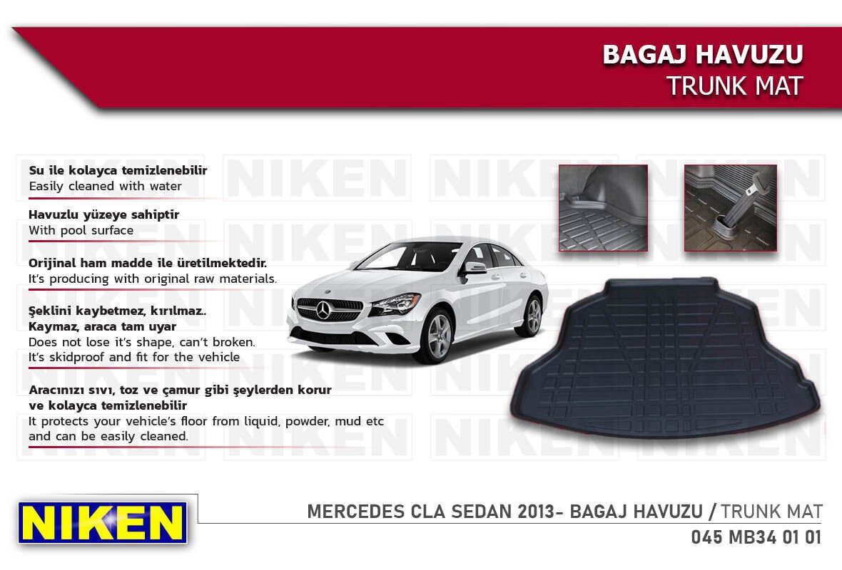 Mercedes CLA Sedan 2013 Bagaj Havuzu – Dayanıklı ve Su Geçirmez