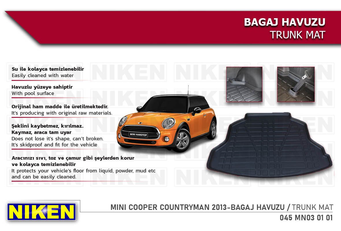 Mini Cooper Countryman 2013 Bagaj Havuzu – Su Geçirmez ve Dayanıklı