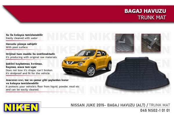 Nissan Juke 2015 ve Sonrası Alt Bagaj Havuzu – Su Geçirmez ve Dayanıklı