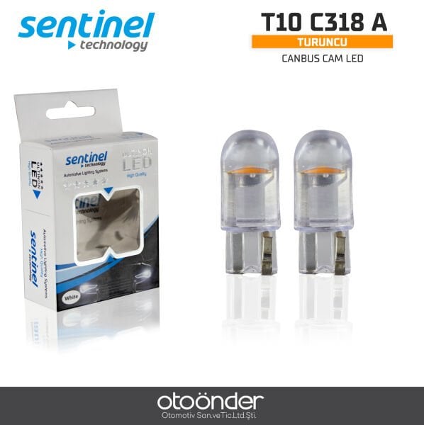 T10 C318 A Canbus Şeffaf Turuncu LED Ampül Sentinal Hata Işığı Önleyici Uzun Ömürlü Aydınlatma
