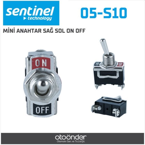 Mini Anahtar Sağ Sol On Off Sentinal Dayanıklı Gövde Güvenilir Açma Kapama Kontrolü