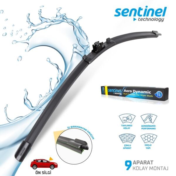 410 MM Silecek Süpürgesi 9 Aparatlı 16 Sentinal Dayanıklı Kauçuk Sessiz ve Net Silme Performansı