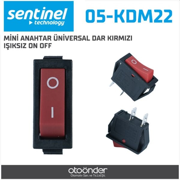 Mini Anahtar Üniversal Dar Kırmızı Işıksız On Off Sentinal Dayanıklı Gövde Güvenilir Açma Kapama Anahtarı