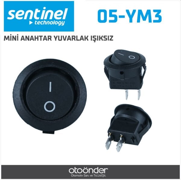 Mini Anahtar Yuvarlak Işıksız Sentinal Dayanıklı Gövde Güvenilir Kontrol Anahtarı