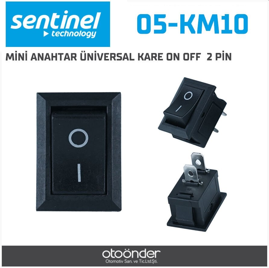 Mini Anahtar Üniversal Kare On Off 2 Pin Sentinal Dayanıklı Gövde Güvenilir Açma Kapama Anahtarı