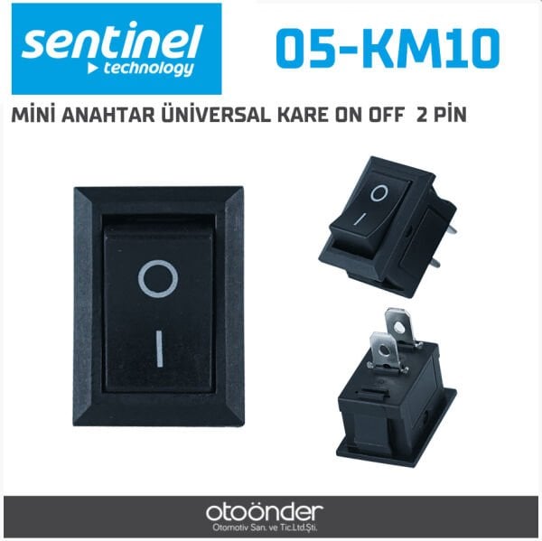 Mini Anahtar Üniversal Kare On Off 2 Pin Sentinal Dayanıklı Gövde Güvenilir Açma Kapama Anahtarı