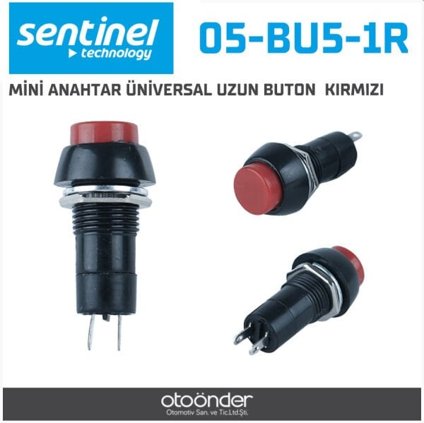 Mini Anahtar Üniversal Uzun Buton Kırmızı Sentinal Dayanıklı Gövde Güvenilir Kontrol Butonu