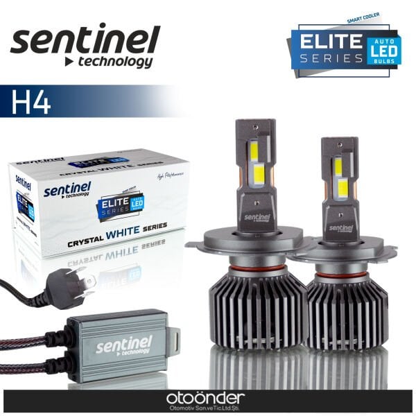 Elite H4 LED Xenon Ampül Set Sentinal Güçlü Beyaz Işık Uzun Ömürlü