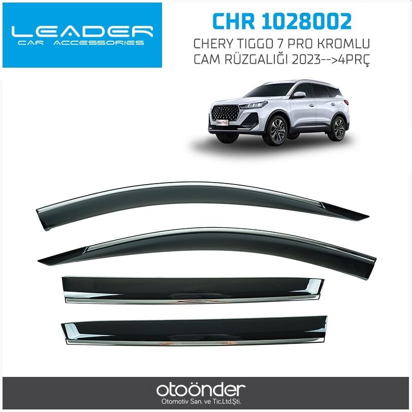 Chery Tiggo 7 Pro Kromlu Cam Rüzgarlığı 2023 Sentinal 4lü Set