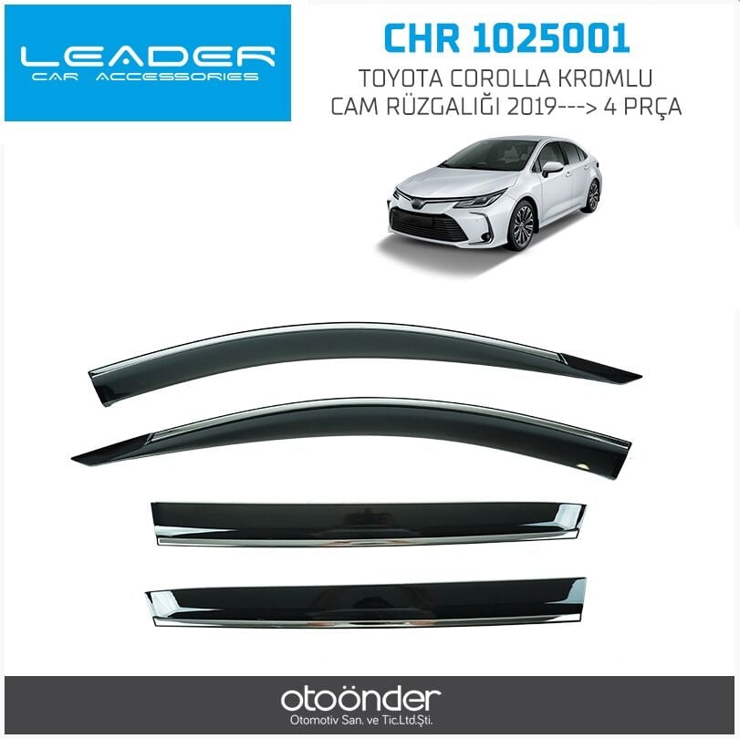 Toyota Corolla Kromlu Cam Rüzgarlığı 2019 Sentinal 4lü Set