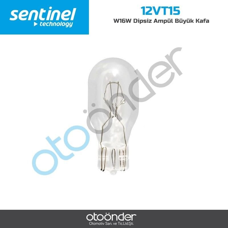W16W Dipsiz Ampül Büyük Kafa Sentinal Dayanıklı Cam Ampül