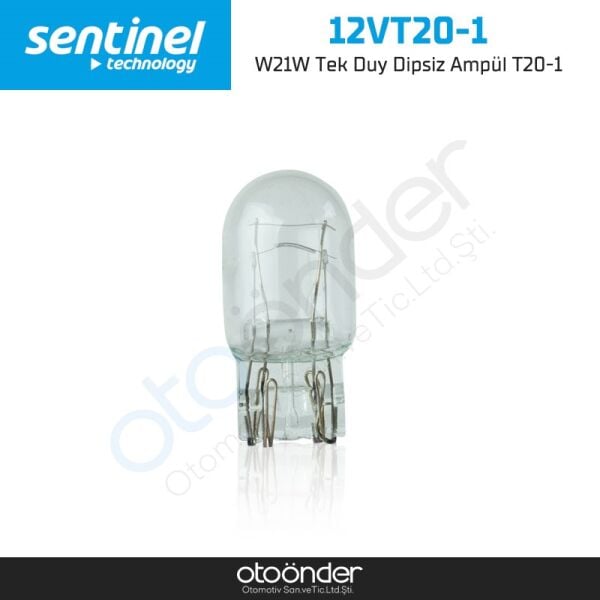 W21W Tek Duy Tipsiz Ampül T20-1 Sentinal Cam Ampül