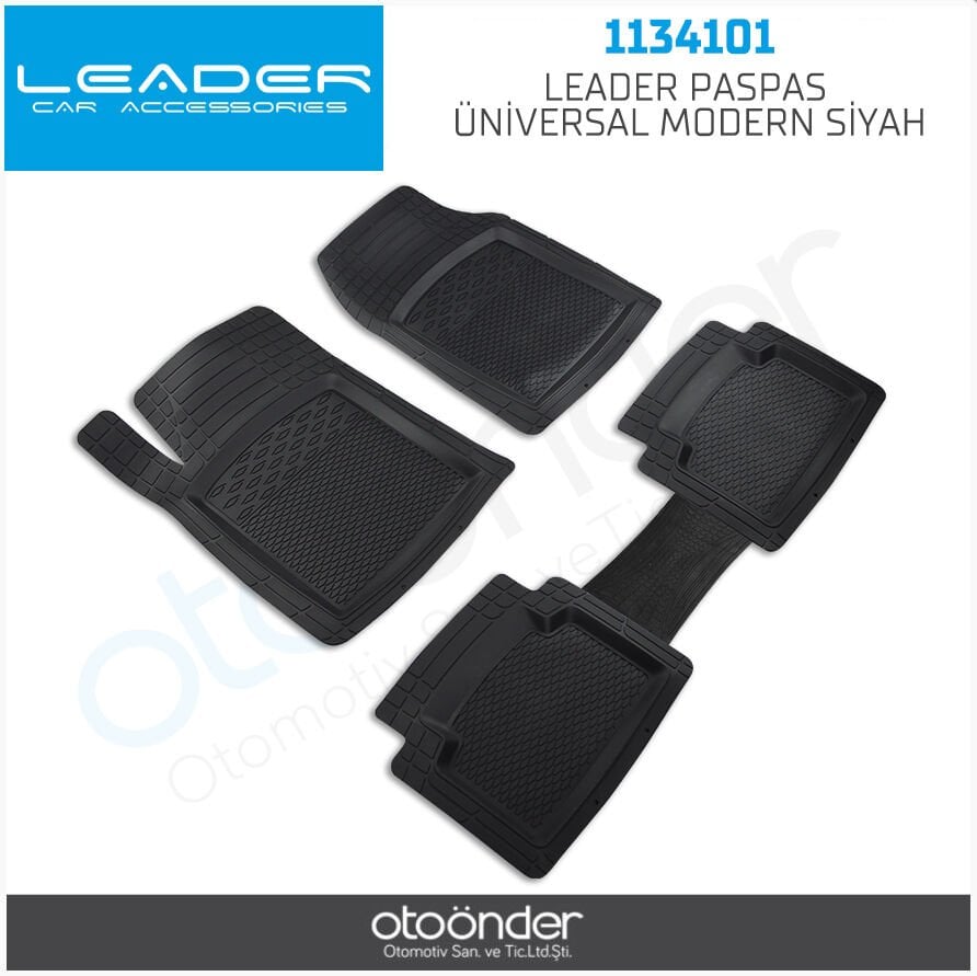 Leader Paspas Üniversal Modern Siyah Sentinal Dayanıklı Oto Paspası