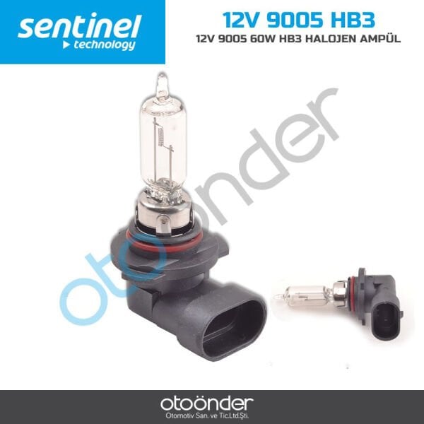 12V 9005 60W HB3 Halojen Ampül Sentinal